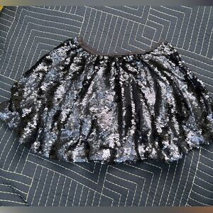 Mini Boden black sequin “polka dot” circle skirt 9-10 years